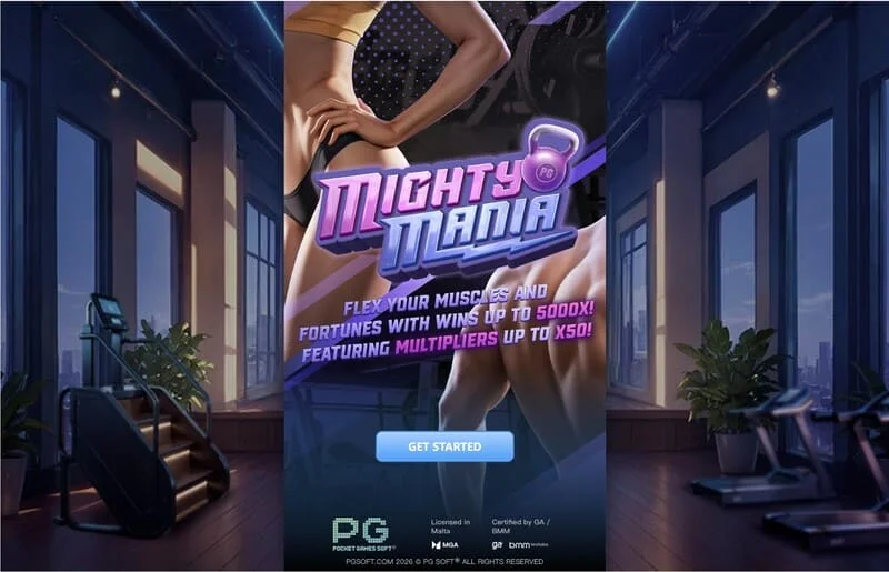 Mighty Mania – főmenü és tétválasztó képernyő