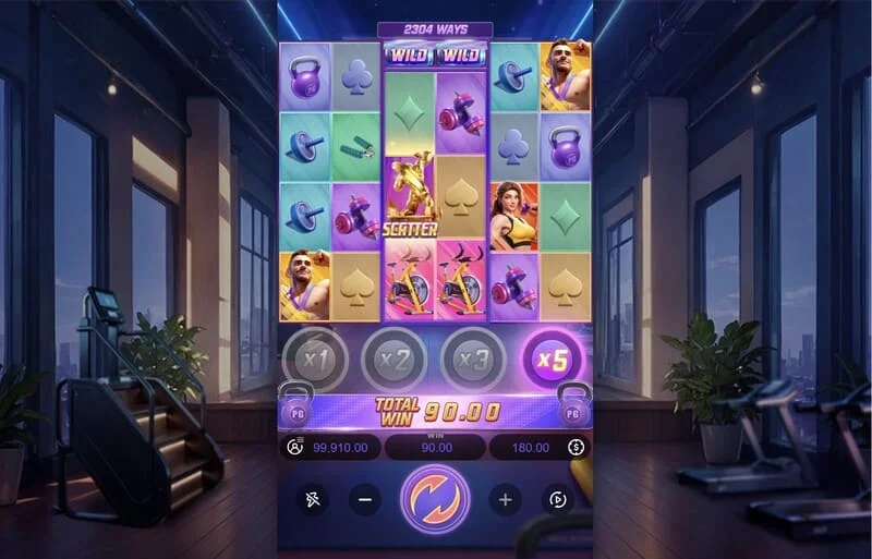 Mighty Mania – fő játékképernyő 6x4-es rácsgal